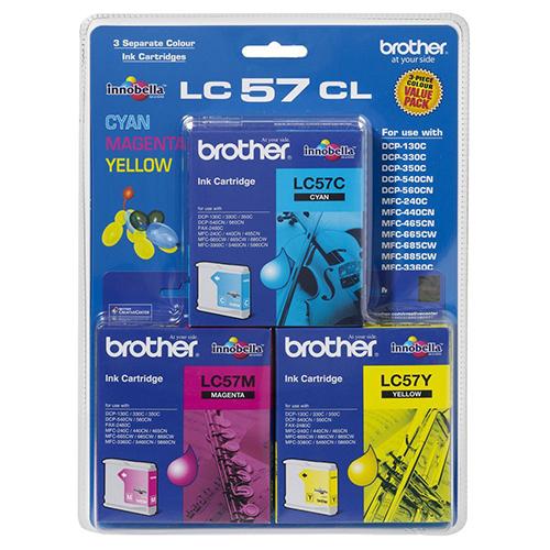 Brother LC-57 CMY Colour Pack LC-57CL3PK