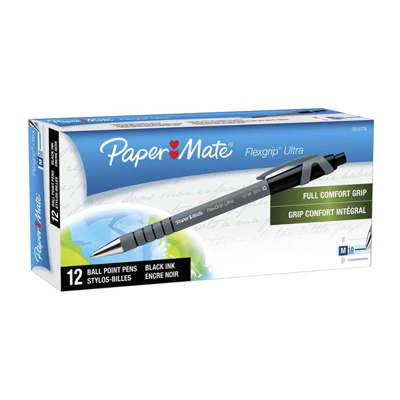 Paper Mate FlexGrip Retractable BP Black Bx12